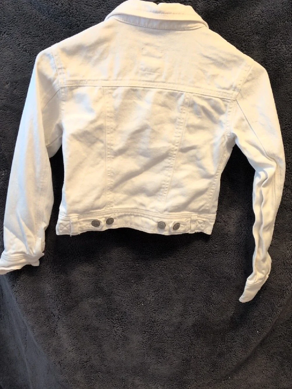 Old Navy White Girls' Denim Jacket - Cropped Button-Front